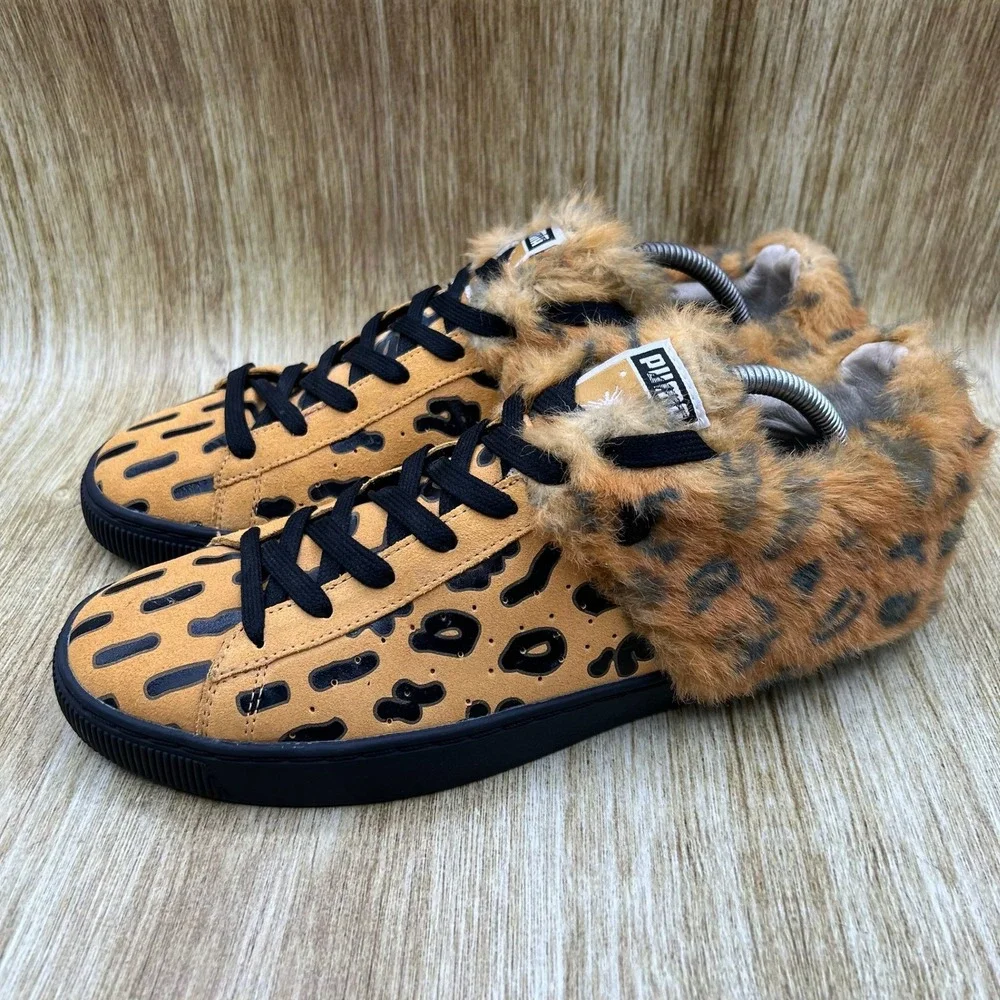 Puma x Mihara Yasuhiro Men's Size 10 Tan Black Leopard Faux Fur Shoes 357300-01